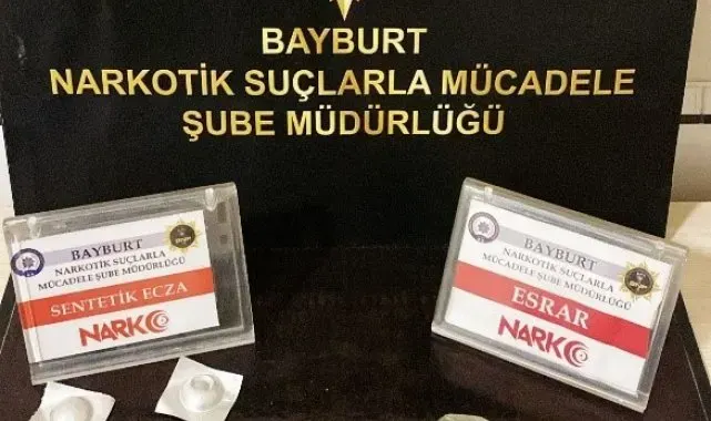 Bayburt'ta bir miktar uyuşturucu ele geçirildi