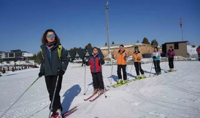 Erzincan'da "dağ kayağı" heyecanı