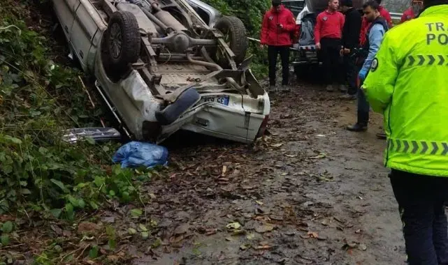 Rize'de uçuruma yuvarlanan aracın sürücüsü hayatını kaybetti