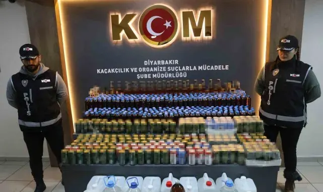 Diyarbakır'da bin 300 şişe kaçak alkollü içecek ele geçirildi