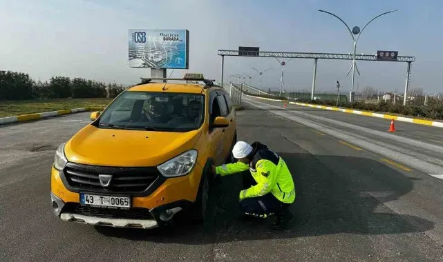 Kütahya'da kış lastiği denetimi