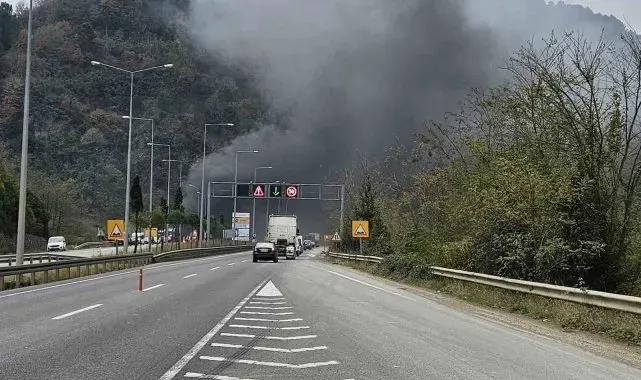 Ordu'da tünelde yangın: Trafik yarım saat durdu