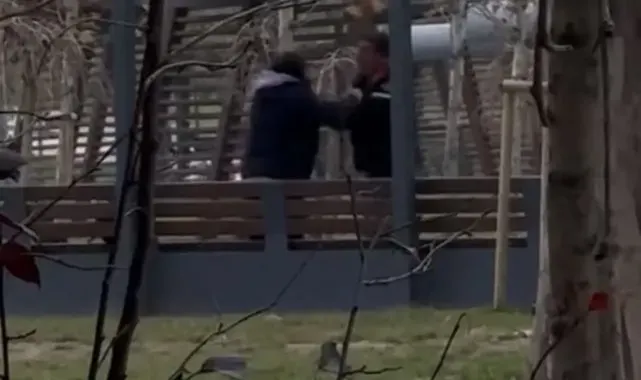 Bu kez erkeğe şiddet kamerada