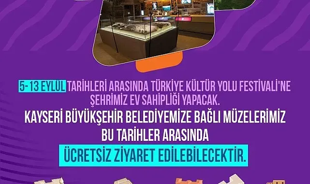 Büyükşehir'in Müzeleri, Türkiye Kültür Yolu Festivali boyunca ücretsiz
