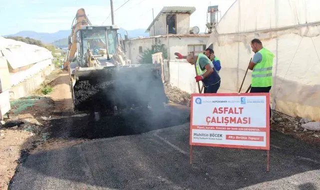 ASAT'tan Kumluca'da alt yapı sonrası asfalt çalışması