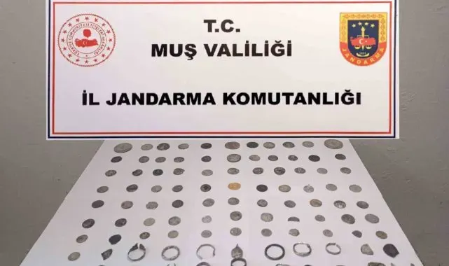 Muş'ta Bizans dönemine ait tarihi eserler ele geçirildi, 2 kişi gözaltına alındı