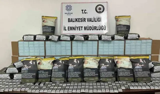 Balıkesir'de kaçak tütün ve makaron operasyonu: 1 şahıs tutuklandı