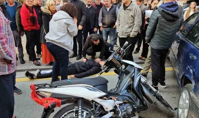 Aynı yöne giden motosiklet ve otomobil çarpıştı: 1 yaralı