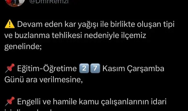 Tatvan'da kar yağışı nedeniyle eğitime ara verildi