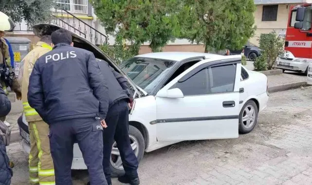Edremit'te otomobilin altındaki dumanı gören 'araç yanıyor' diye itfaiyeyi aradı