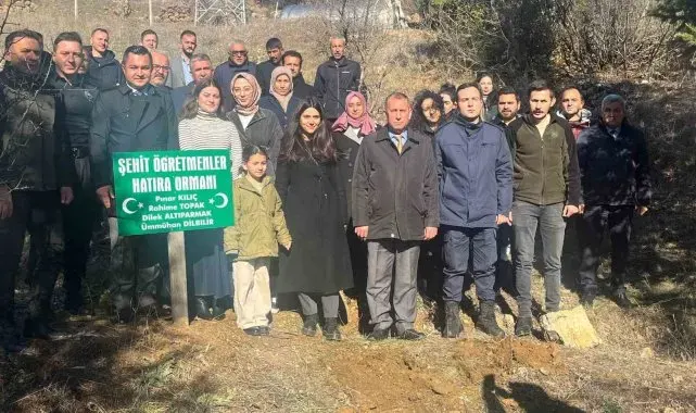 Adana'da kayanın altında kalarak hayatını kaybeden 4 öğretmen için kurulan hatıra ormanına ilk fidanlar dikildi