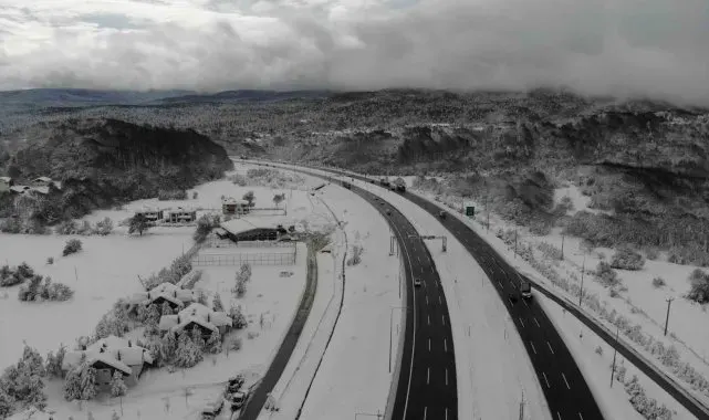 TEM'in Bolu Dağı Tüneli geçişi havadan görüntülendi