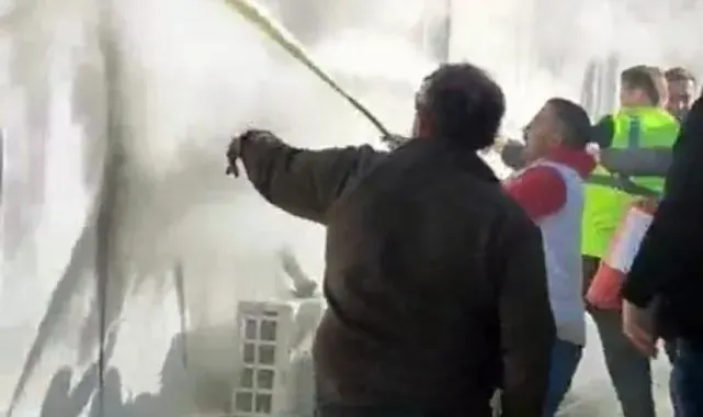 Manisa'da YHT şantiyesi yatakhanesinde korkutan yangın