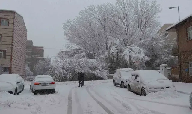 Oltu'ya mevsimin ilk karı yağdı