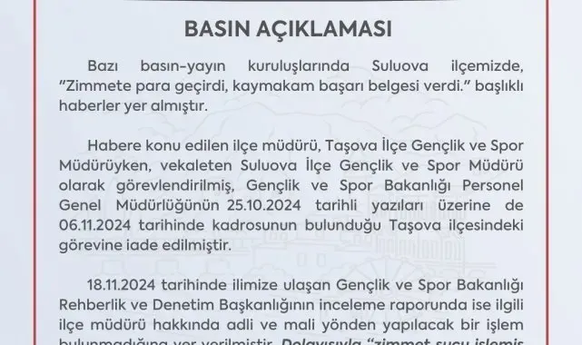 Amasya Valiliği'nden 'zimmet' açıklaması