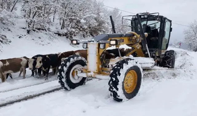 Amasya'da 107 köy yolu kar yağışından ulaşıma kapandı