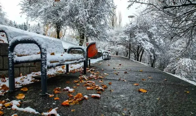 Ankara'daki beyaz örtü havadan görüntülendi