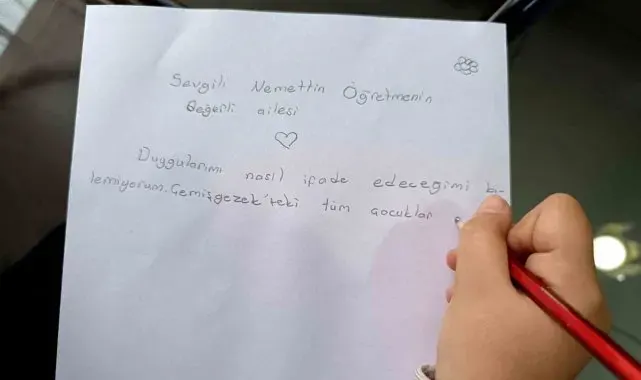 Minik öğrencilerden duygulandıran mektup: Şehit öğretmen Necmettin Yılmaz'ı unutmadılar