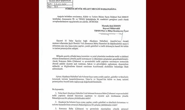 Baki Ersoy, Akçakaya'nın tarihi ve manevi mirasını TBMM gündemine taşıdı