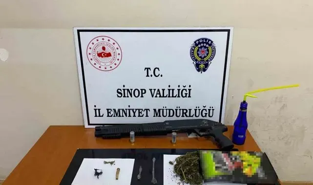 Sinop'ta cips poşetinden esrar çıktı