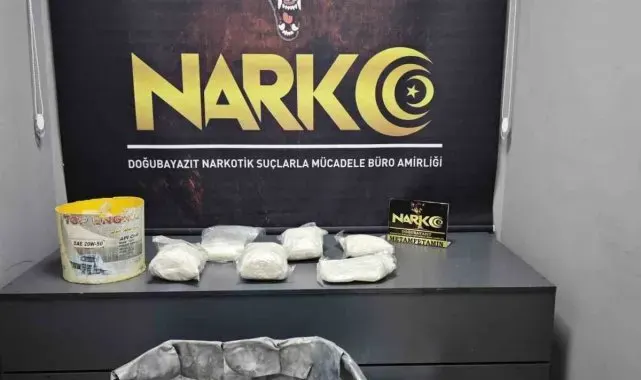 Ağrı'da tırın su tankına gizlenmiş 7 kilo metamfetamin ele geçirildi