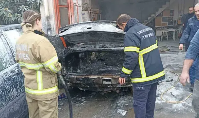 Alev alan araçlar kullanılmaz hale geldi