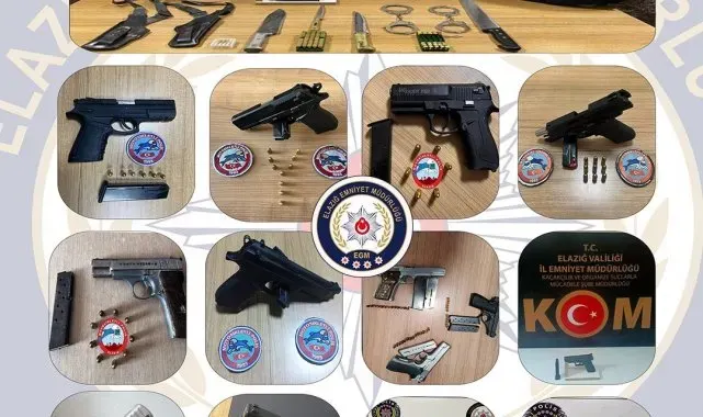 Elazığ'da ruhsatsız tabanca ve tüfek taşıyan 16 şahıs yakalandı