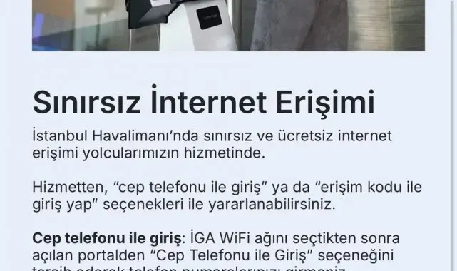 İstanbul Havalimanı'nda ücretsiz internet