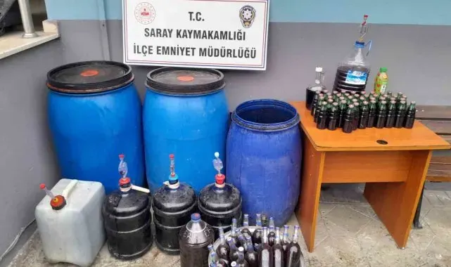 Tekirdağ'da 386 litre kaçak içki ele geçirildi