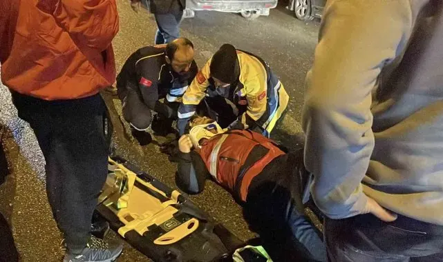 Sokak köpeğine çarpmamaya çalışırken motosikleti ile savrulan kurye yaralandı