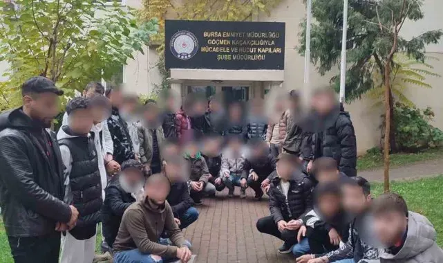 Bursa'da 34 kaçak göçmen yakalandı, 1 şüpheli tutuklandı