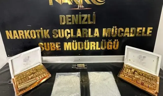 Üstü baklava ile kapatılmış tatlı kutuların içinden uyuşturucu çıktı