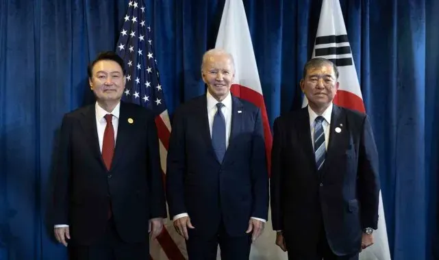 ABD, Japonya ve Güney Kore liderleri APEC Zirvesi'nde bir araya geldi