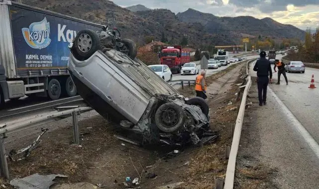 Kırıkkale'de takla atan otomobil hurdaya döndü: 1 yaralı