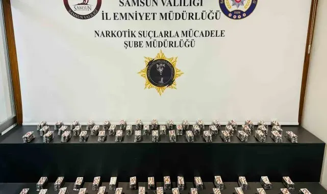 Samsun'da 7 bin 280 sentetik ecza hapı ele geçirildi