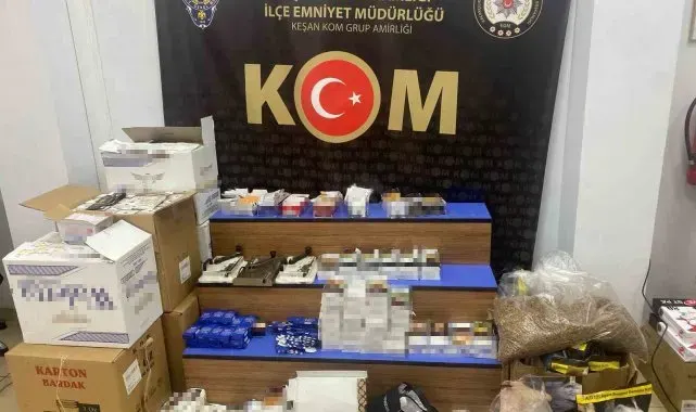 Keşan'da 87 bin 670 makaron ele geçirildi