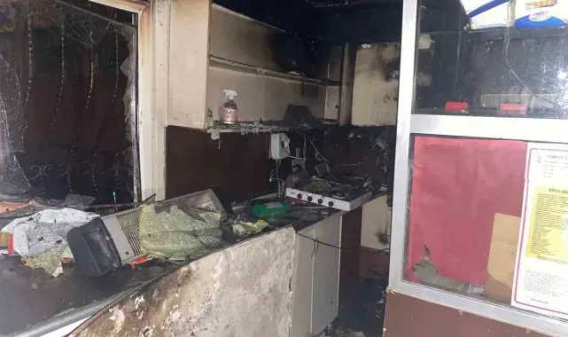 Okul kantininde yangın çıktı