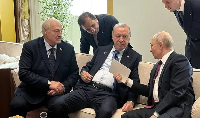 Erdoğan, Putin ve Lukaşenko'dan samimi görüşme