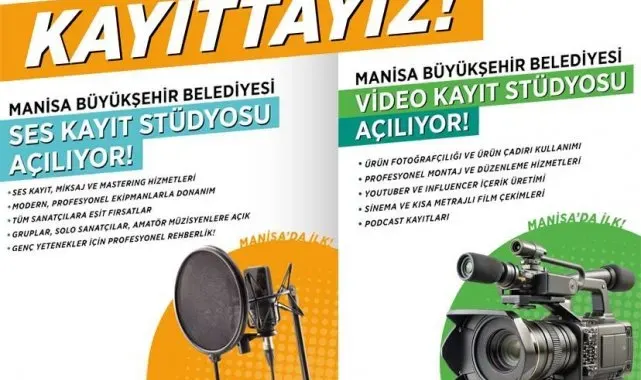 Manisa Büyükşehir'den ücretsiz video ve ses kayıt stüdyosu desteği
