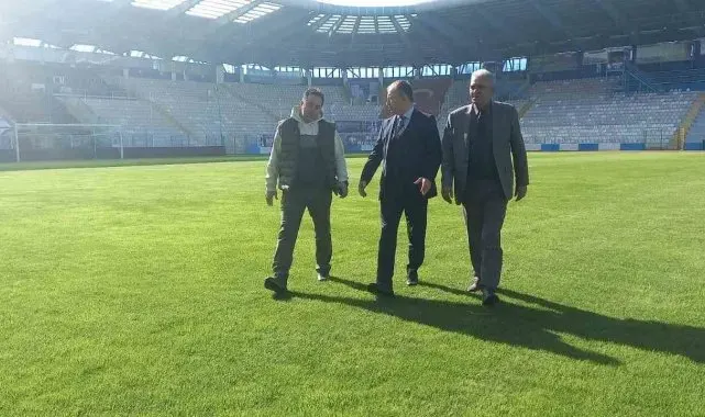 Kazım Karabekir Stadı'nın zemini göz kamaştırıyor