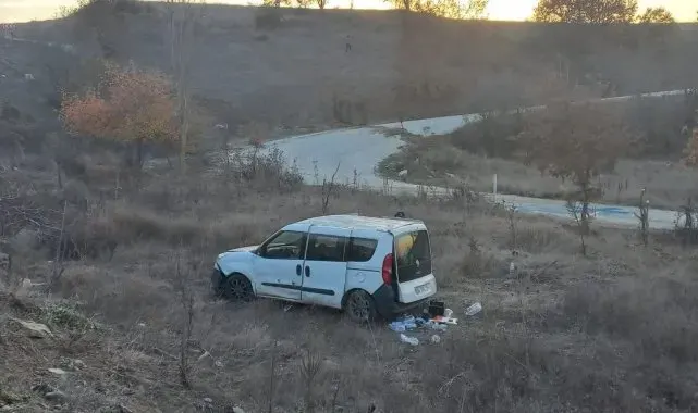 Kontrolden çıkan araç şarampole uçtu: 1 kişi yaralandı