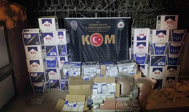 Aksaray'da kaçak sigara ve tütün operasyonu