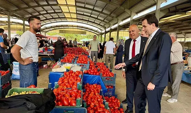 Hisarcık Kaymakamı Atam ve Başkan Demirtaş'tan pazar yeri ziyareti