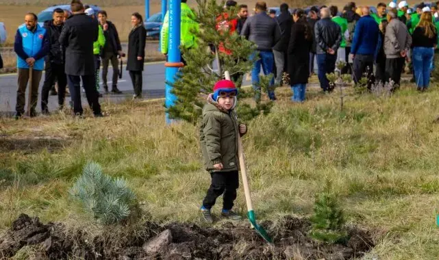 Ardahan'da 500 adet fidan toprakla buluştu