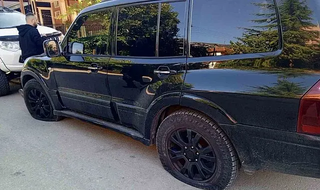 Park halindeki cipin lastiklerine zarar verildi