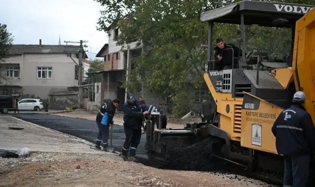 Kartepe'de 3 sokağa 750 ton asfalt