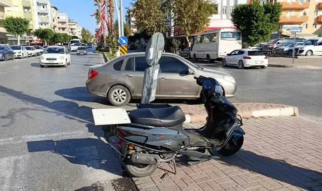 Motosiklet otomobille çarpıştı: 1 yaralı