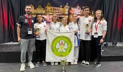 Manisa BBSK'lı karateciler İsviçre'de kürsüyü boş bırakmadı