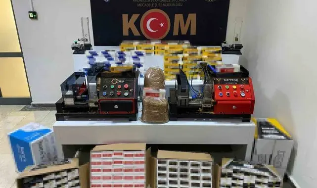 Elazığ'da 29 bin boş ve 5 bin doldurulmuş makaron ele geçirildi