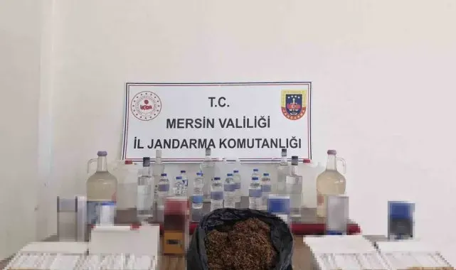 Mersin'de kaçak makaron ve sahte içki ele geçirildi
